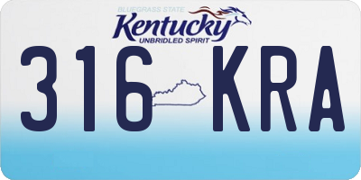 KY license plate 316KRA