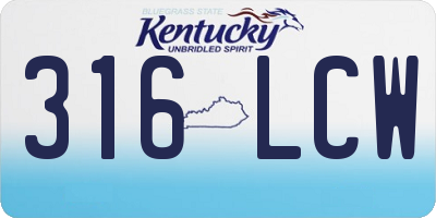 KY license plate 316LCW