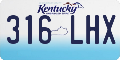 KY license plate 316LHX