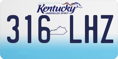KY license plate 316LHZ