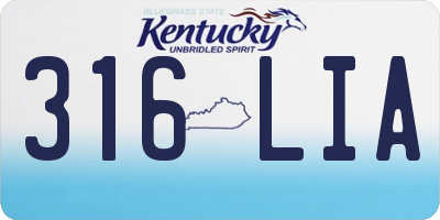 KY license plate 316LIA