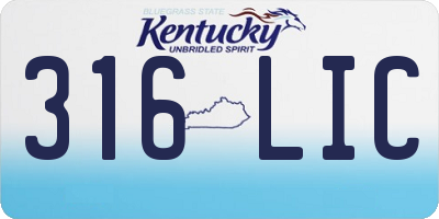 KY license plate 316LIC