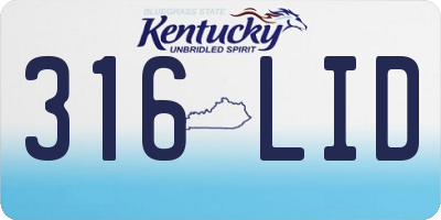 KY license plate 316LID