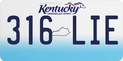 KY license plate 316LIE