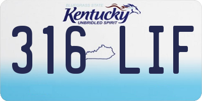 KY license plate 316LIF