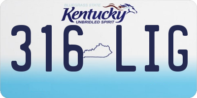 KY license plate 316LIG