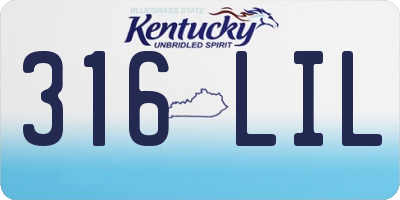 KY license plate 316LIL