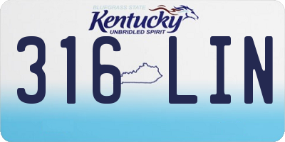 KY license plate 316LIN