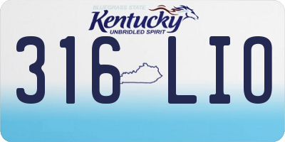 KY license plate 316LIO