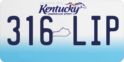 KY license plate 316LIP