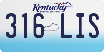 KY license plate 316LIS
