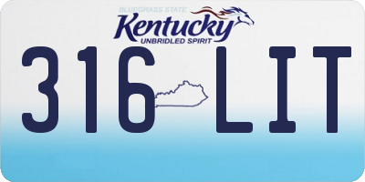 KY license plate 316LIT