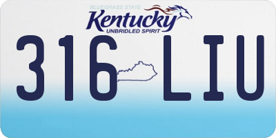 KY license plate 316LIU