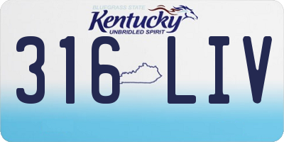 KY license plate 316LIV