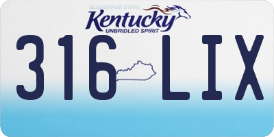 KY license plate 316LIX