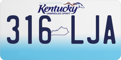 KY license plate 316LJA