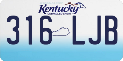 KY license plate 316LJB