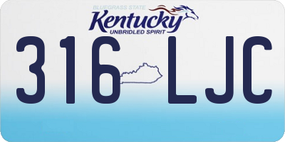 KY license plate 316LJC