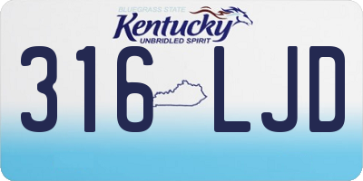 KY license plate 316LJD