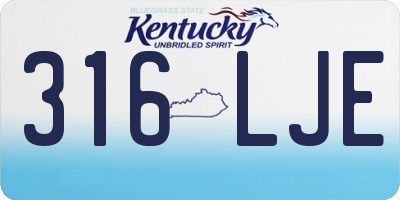 KY license plate 316LJE