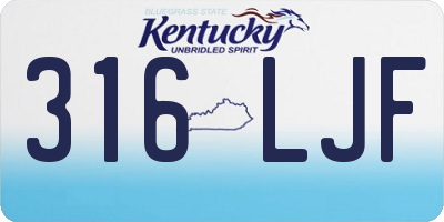 KY license plate 316LJF