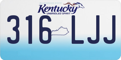 KY license plate 316LJJ
