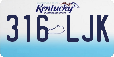 KY license plate 316LJK