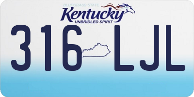 KY license plate 316LJL