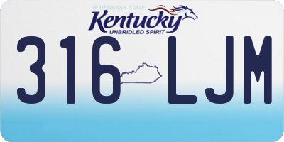KY license plate 316LJM