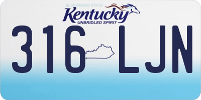 KY license plate 316LJN