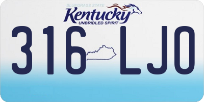 KY license plate 316LJO