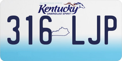 KY license plate 316LJP