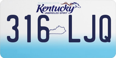 KY license plate 316LJQ