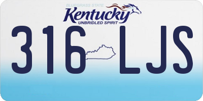 KY license plate 316LJS