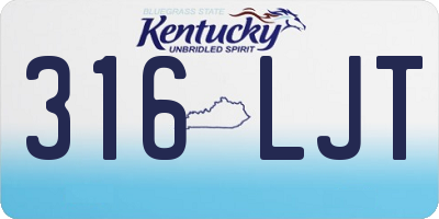 KY license plate 316LJT
