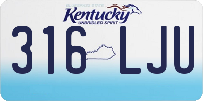 KY license plate 316LJU