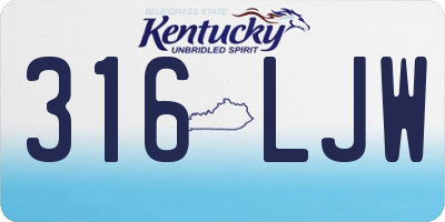 KY license plate 316LJW