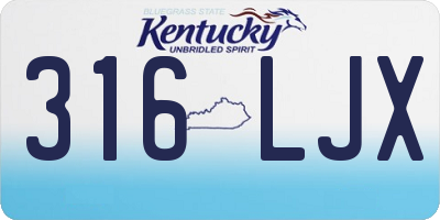KY license plate 316LJX