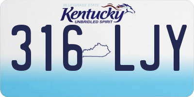 KY license plate 316LJY