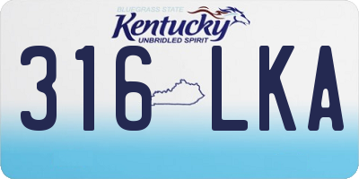 KY license plate 316LKA