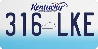 KY license plate 316LKE