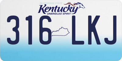 KY license plate 316LKJ