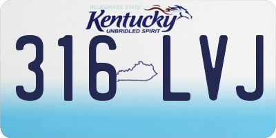 KY license plate 316LVJ