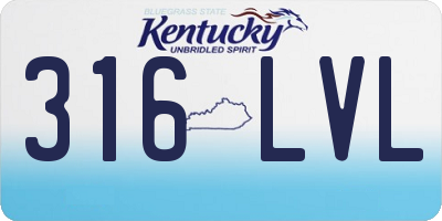 KY license plate 316LVL