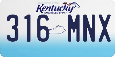 KY license plate 316MNX