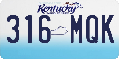 KY license plate 316MQK