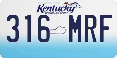 KY license plate 316MRF
