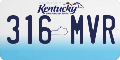KY license plate 316MVR