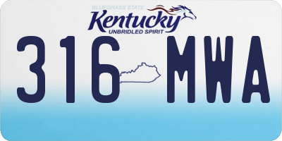 KY license plate 316MWA
