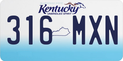 KY license plate 316MXN